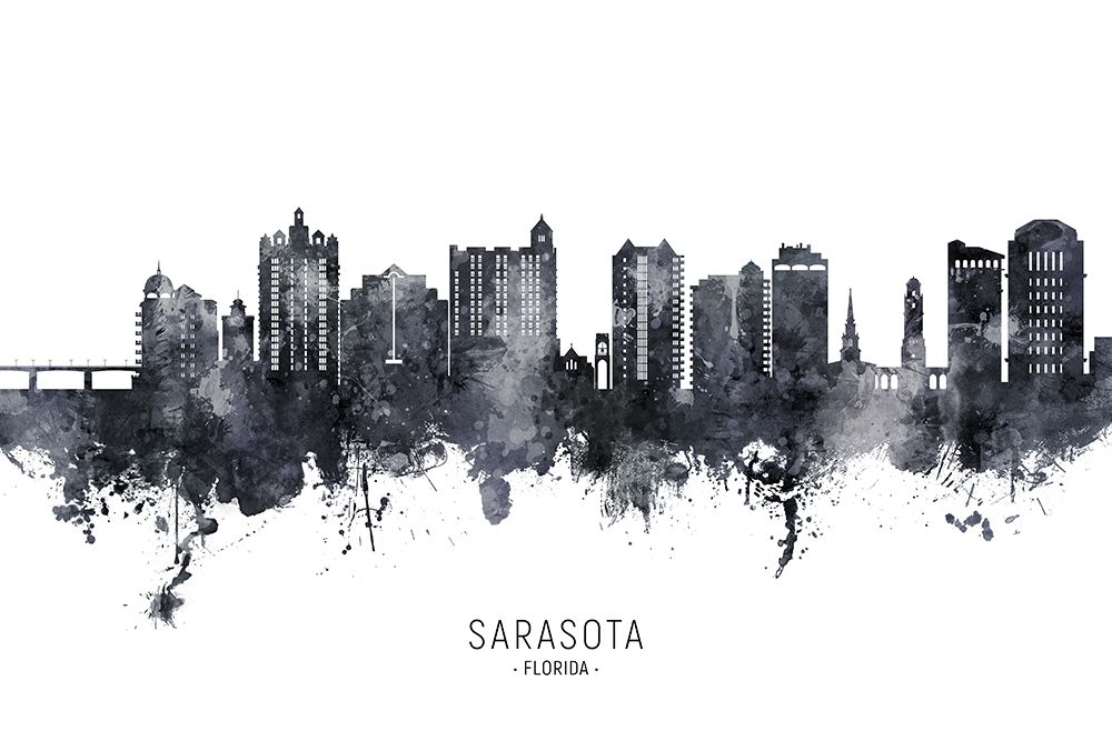 Sarasota Florida Skyline art print by Michael Tompsett for $57.95 CAD