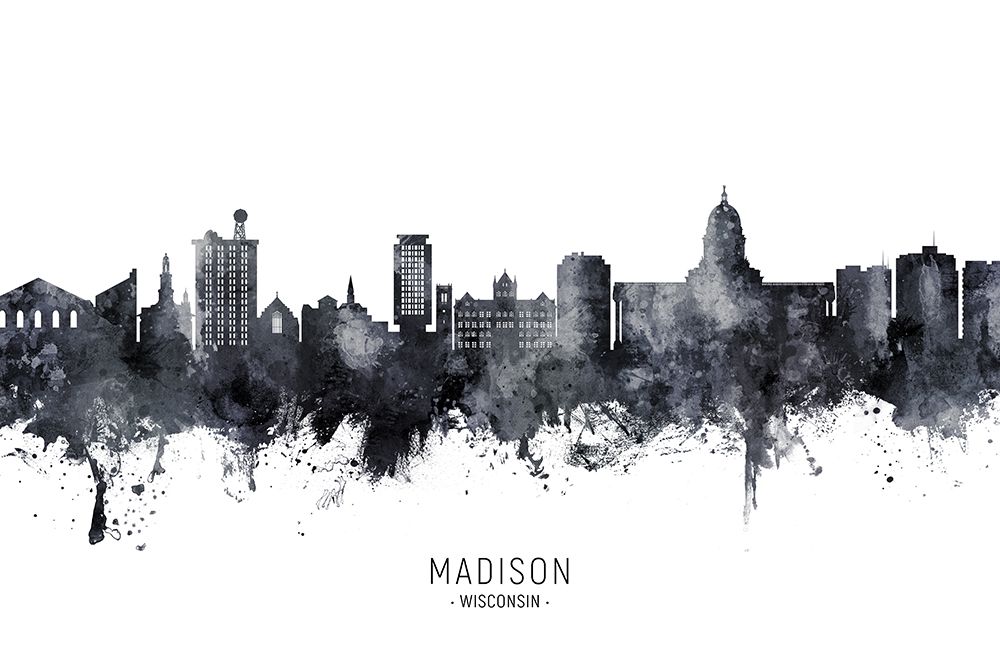 Madison Wisconsin Skyline art print by Michael Tompsett for $57.95 CAD