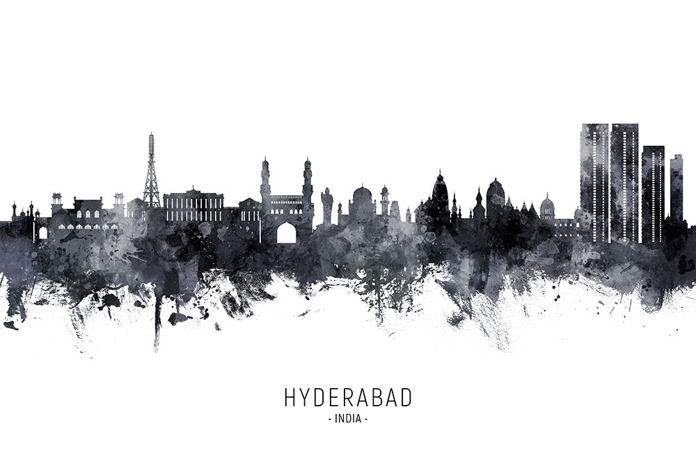 Hyderabad Skyline India art print by Michael Tompsett for $57.95 CAD