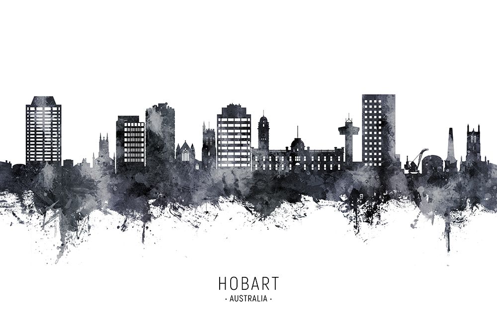 Hobart Australia Skyline art print by Michael Tompsett for $57.95 CAD