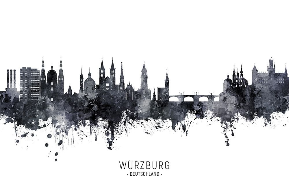 WAAndfrac14;rzburg Germany Skyline art print by Michael Tompsett for $57.95 CAD