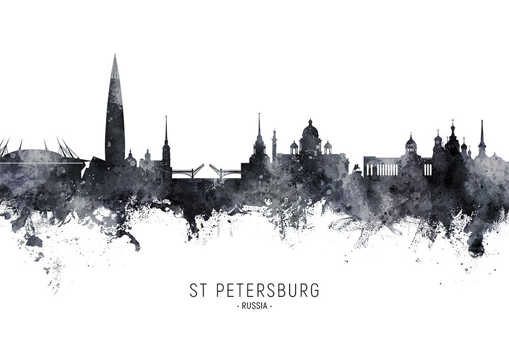 St Petersburg Russia Skyline art print by Michael Tompsett for $57.95 CAD