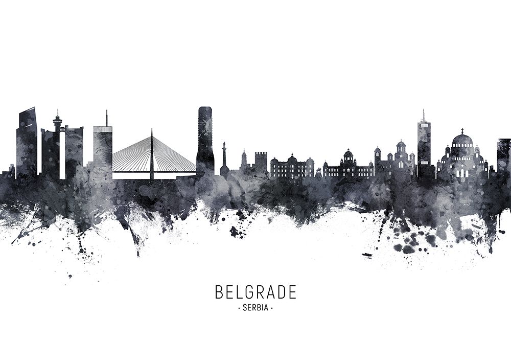 Belgrade Serbia Skyline art print by Michael Tompsett for $57.95 CAD