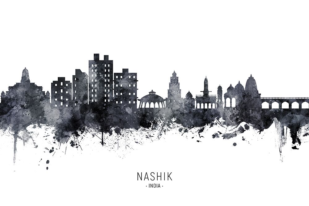 Nashik Skyline India art print by Michael Tompsett for $57.95 CAD