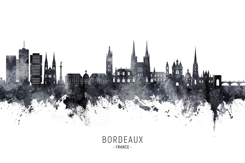 Bordeaux France Skyline art print by Michael Tompsett for $57.95 CAD