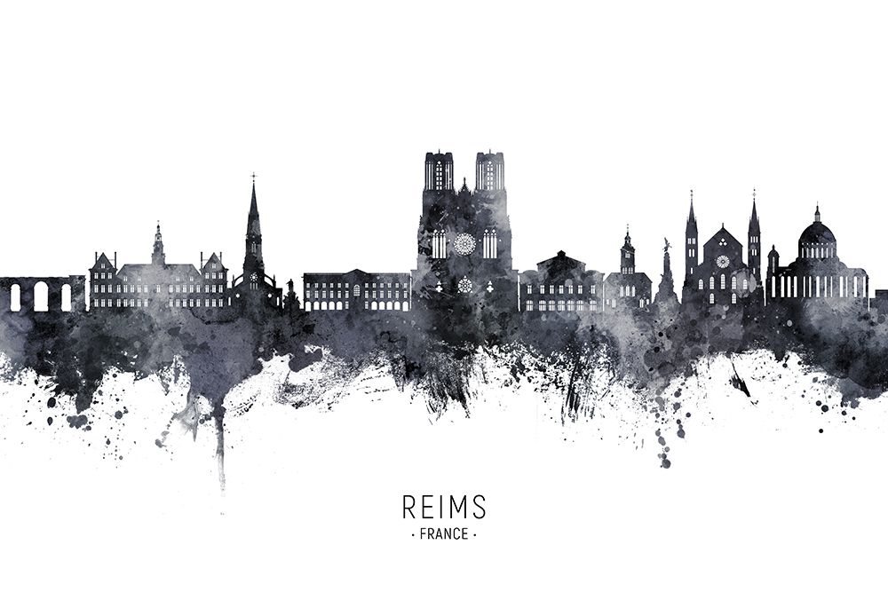 Reims France Skyline art print by Michael Tompsett for $57.95 CAD