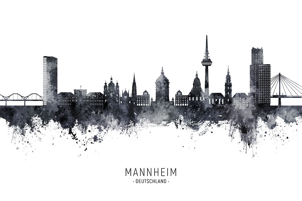 Mannheim Germany Skyline art print by Michael Tompsett for $57.95 CAD