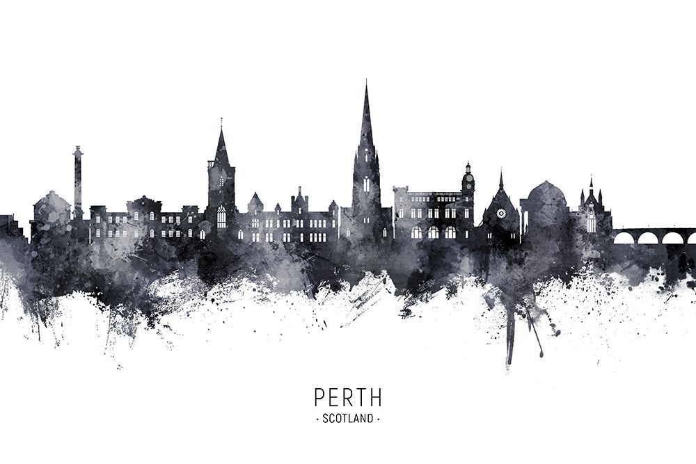 Perth Scotland Skyline art print by Michael Tompsett for $57.95 CAD