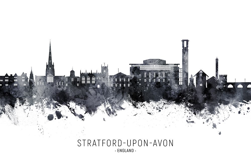 Stratford-upon-Avon England Skyline art print by Michael Tompsett for $57.95 CAD