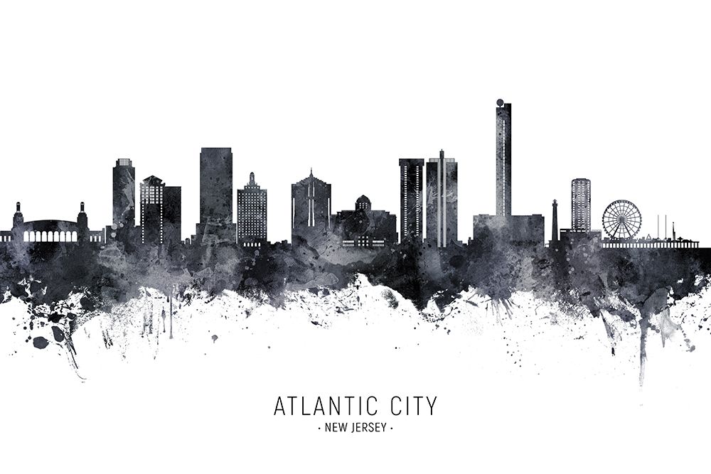 Atlantic City New Jersey Skyline art print by Michael Tompsett for $57.95 CAD