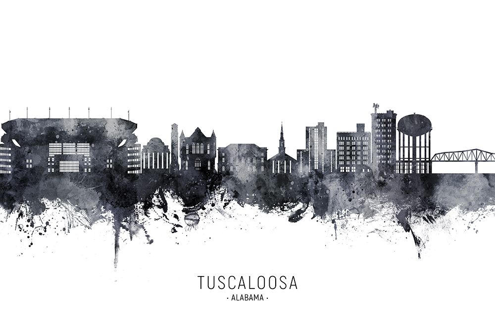 Tuscaloosa Alabama Skyline art print by Michael Tompsett for $57.95 CAD