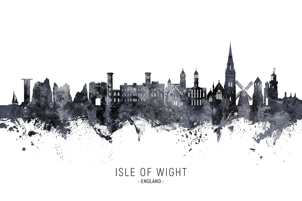 Isle of Wight England Skyline art print by Michael Tompsett for $57.95 CAD