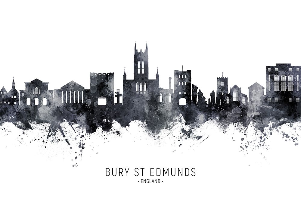 Bury St Edmunds England Skyline art print by Michael Tompsett for $57.95 CAD