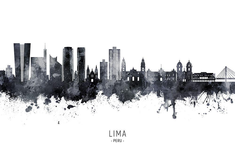 Lima Peru Skyline art print by Michael Tompsett for $57.95 CAD