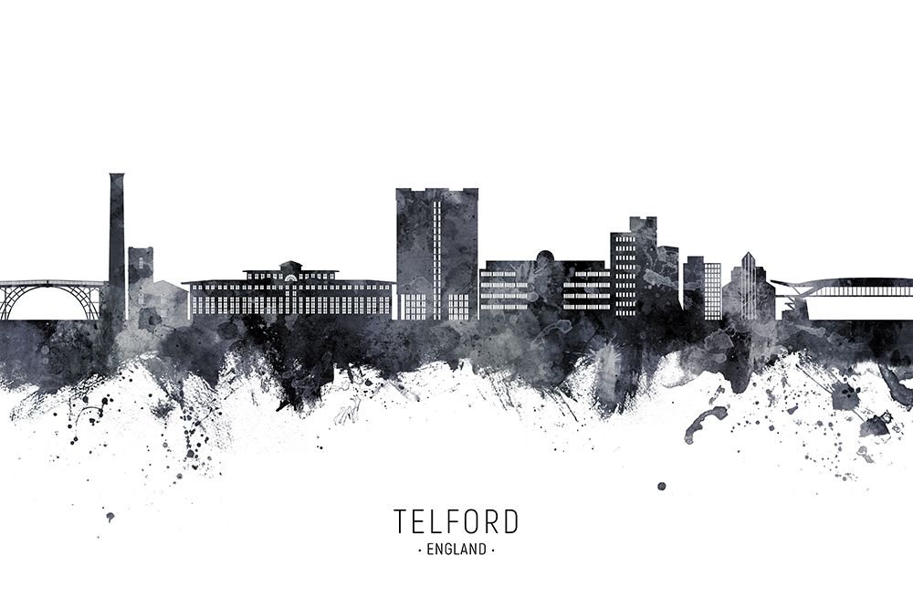 Telford England Skyline art print by Michael Tompsett for $57.95 CAD