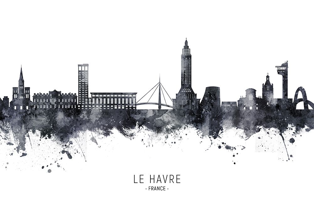 Le Havre France Skyline art print by Michael Tompsett for $57.95 CAD