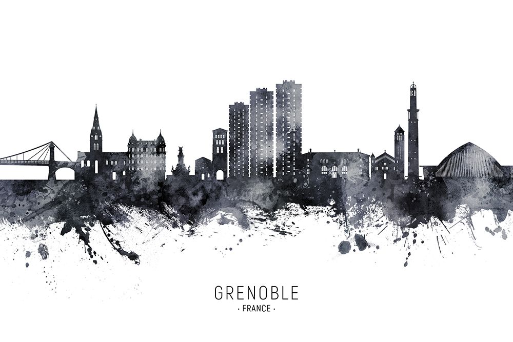 Grenoble France Skyline art print by Michael Tompsett for $57.95 CAD