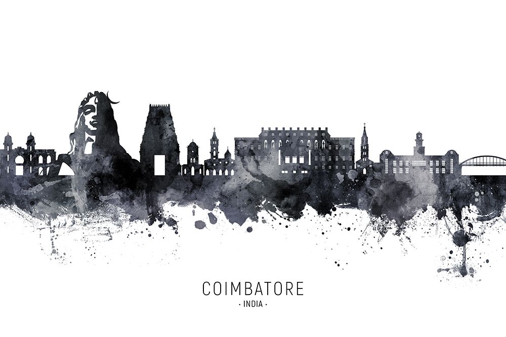 Coimbatore Skyline India art print by Michael Tompsett for $57.95 CAD