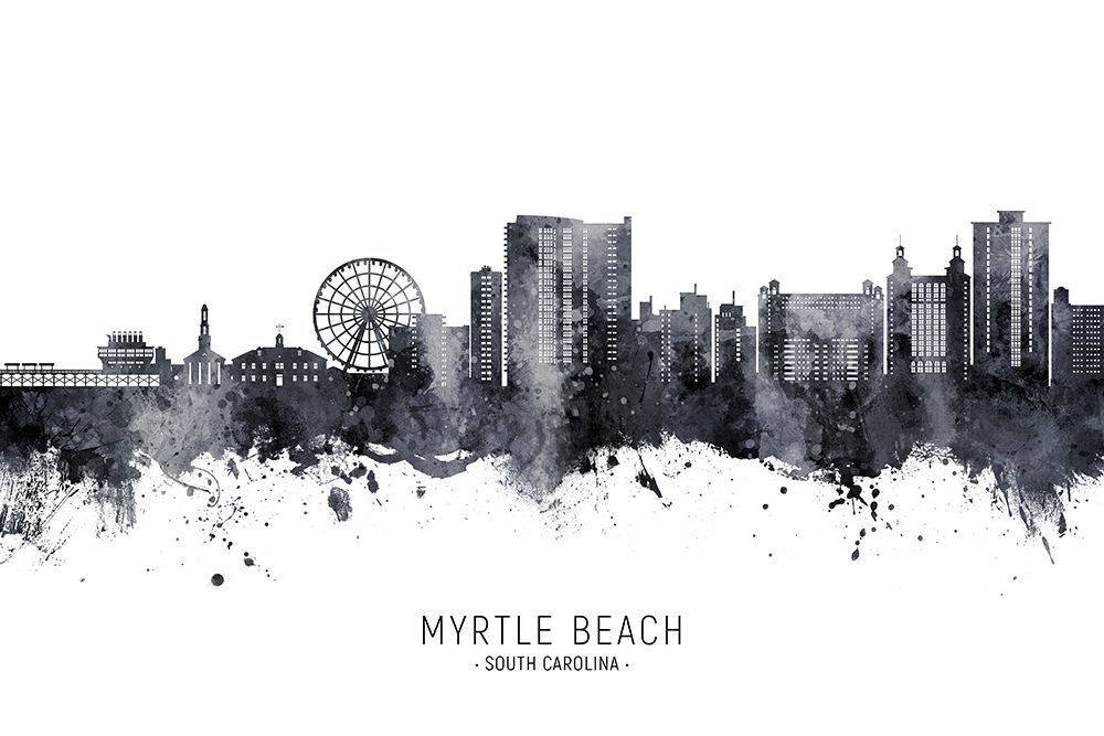Myrtle Beach South Carolina Skyline art print by Michael Tompsett for $57.95 CAD