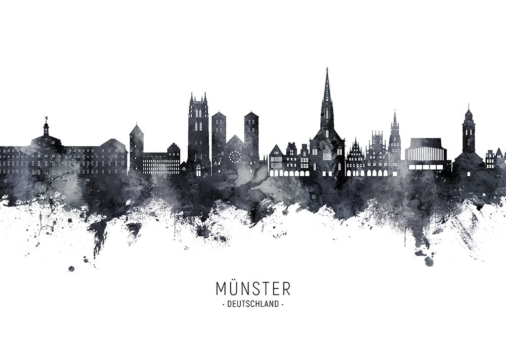 MAAndfrac14;nster Germany Skyline art print by Michael Tompsett for $57.95 CAD