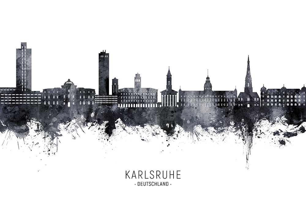 Karlsruhe Germany Skyline art print by Michael Tompsett for $57.95 CAD