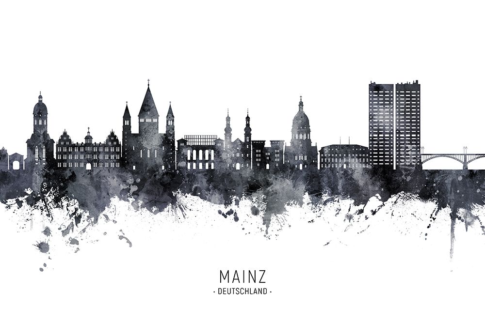 Mainz Germany Skyline art print by Michael Tompsett for $57.95 CAD