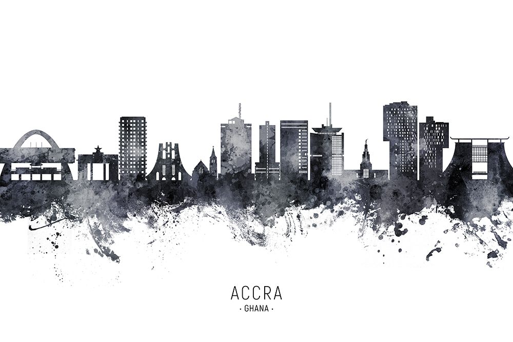 Accra Ghana Skyline art print by Michael Tompsett for $57.95 CAD