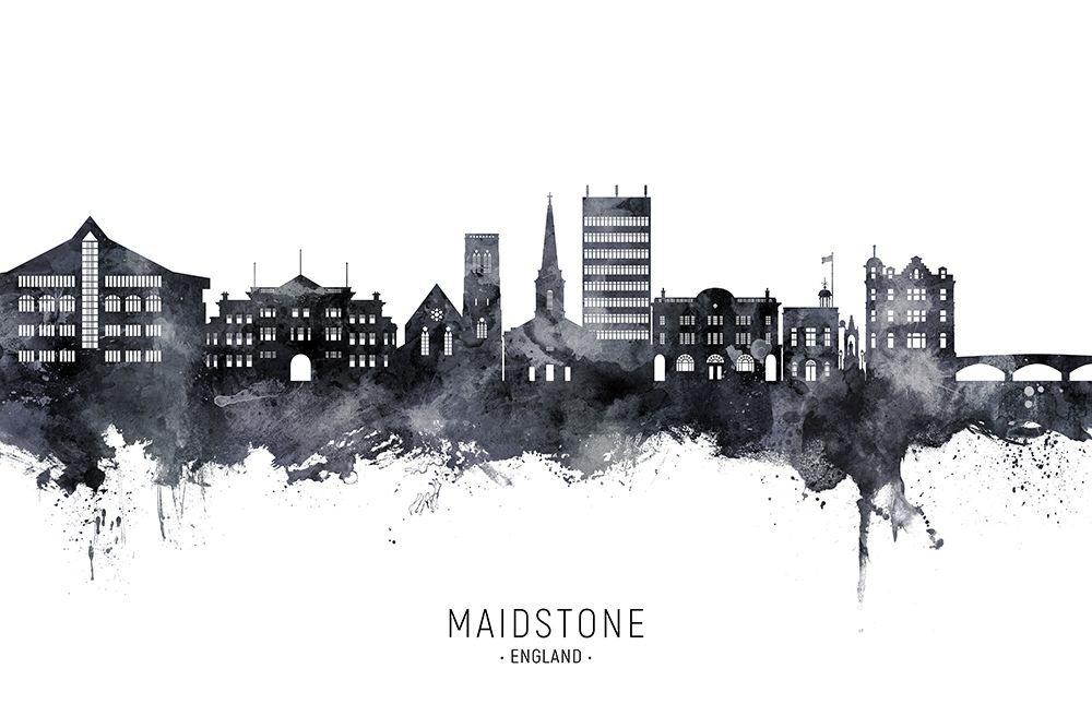 Maidstone England Skyline art print by Michael Tompsett for $57.95 CAD