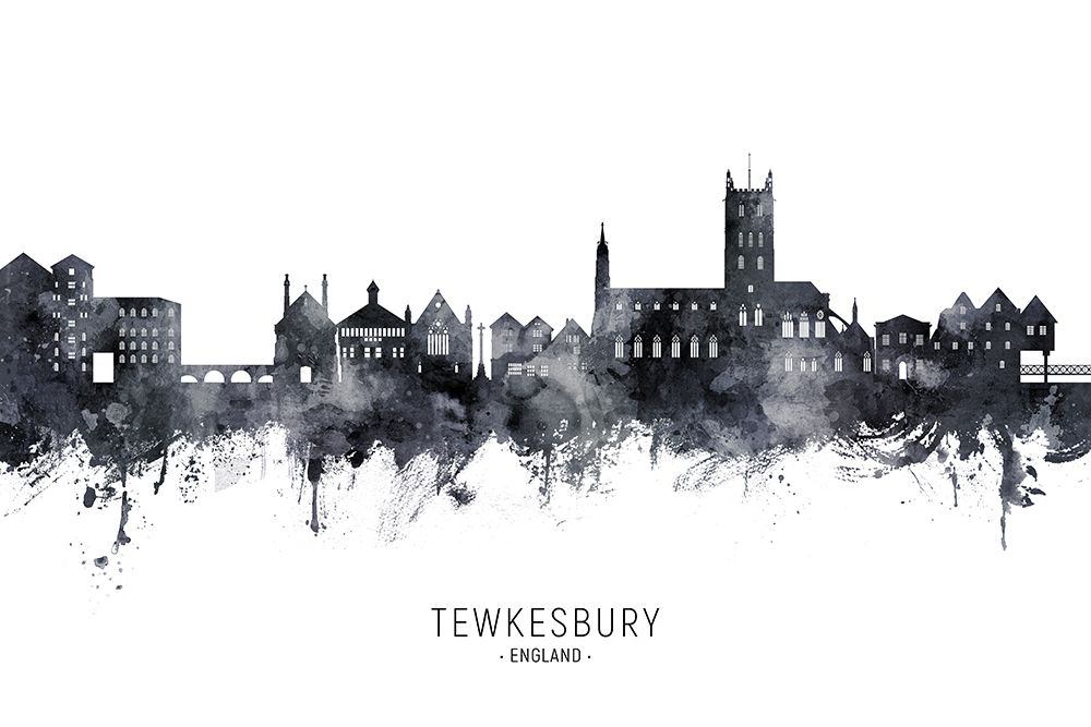 Tewkesbury England Skyline art print by Michael Tompsett for $57.95 CAD
