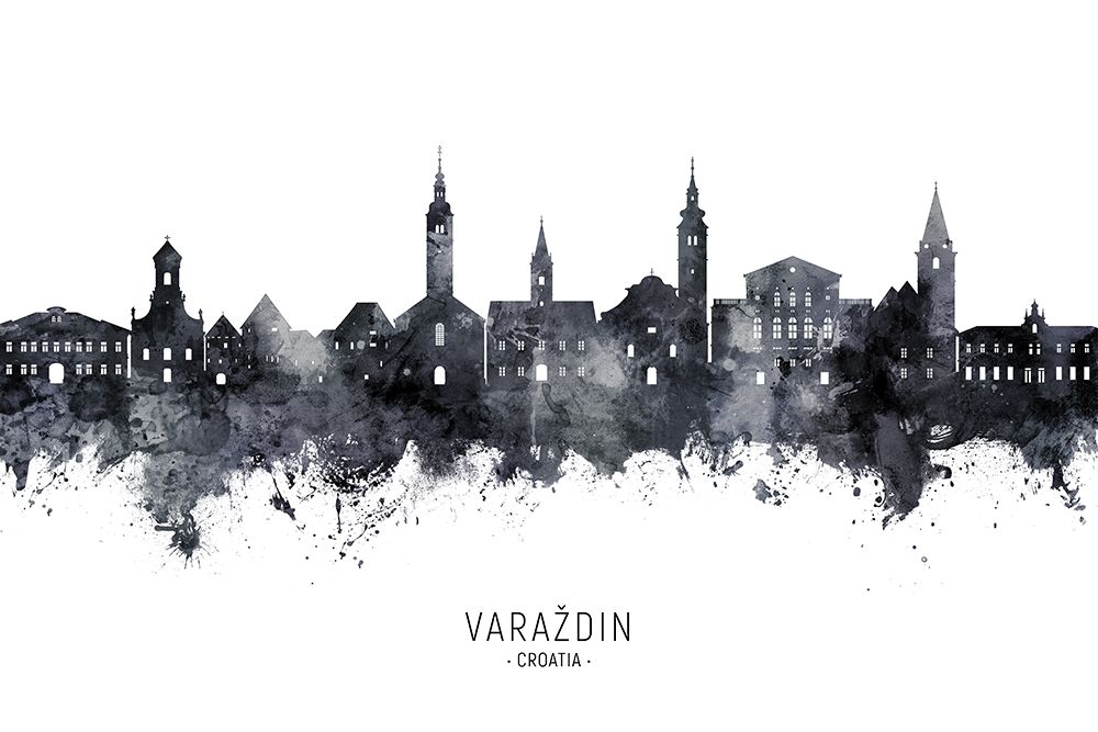 VaraAAndfrac34;din Croatia Skyline art print by Michael Tompsett for $57.95 CAD