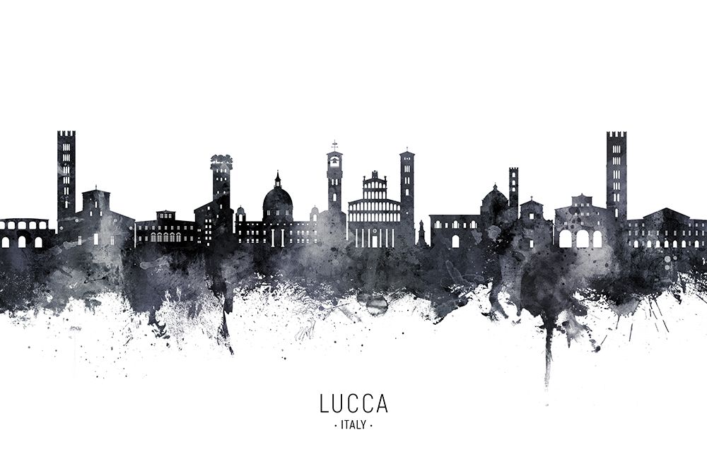 Lucca Italy Skyline art print by Michael Tompsett for $57.95 CAD