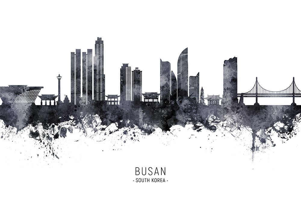Busan Skyline South Korea art print by Michael Tompsett for $57.95 CAD