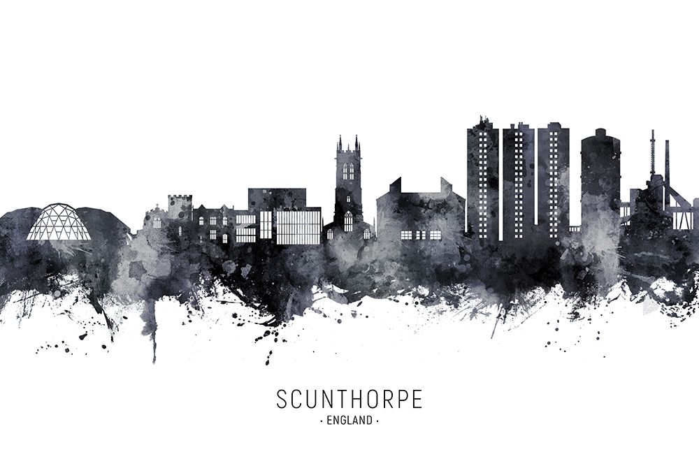 Scunthorpe England Skyline art print by Michael Tompsett for $57.95 CAD