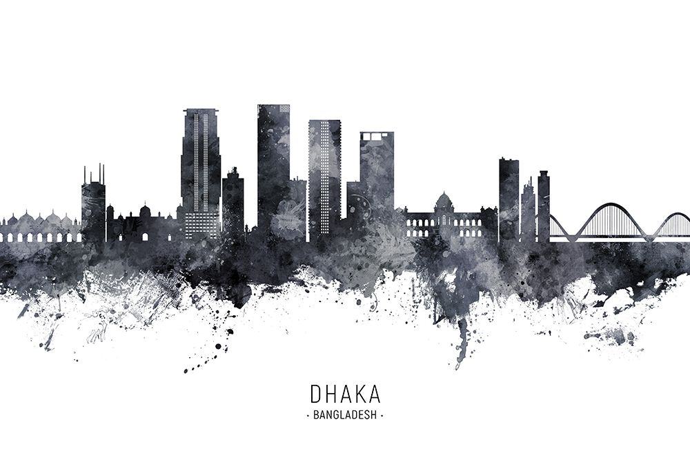 Dhaka Bangladesh Skyline art print by Michael Tompsett for $57.95 CAD