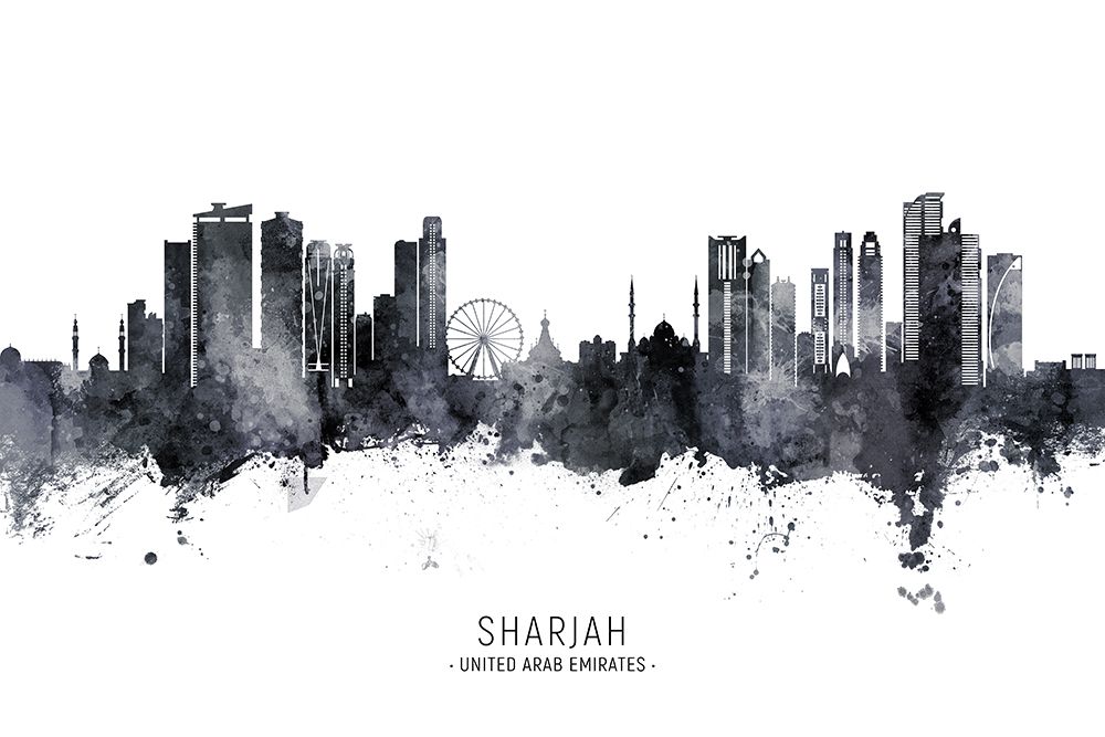 Sharjah Skyline art print by Michael Tompsett for $57.95 CAD