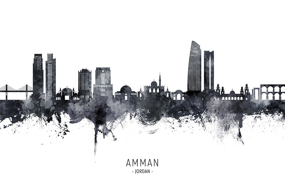 Amman Skyline art print by Michael Tompsett for $57.95 CAD