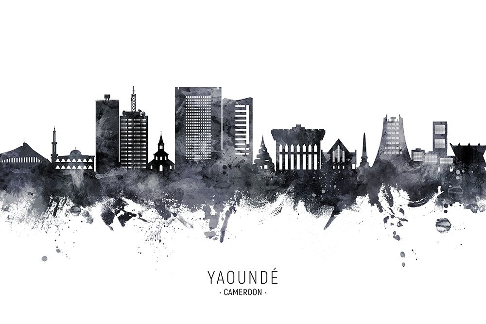 YaoundAc Cameroon Skyline art print by Michael Tompsett for $57.95 CAD