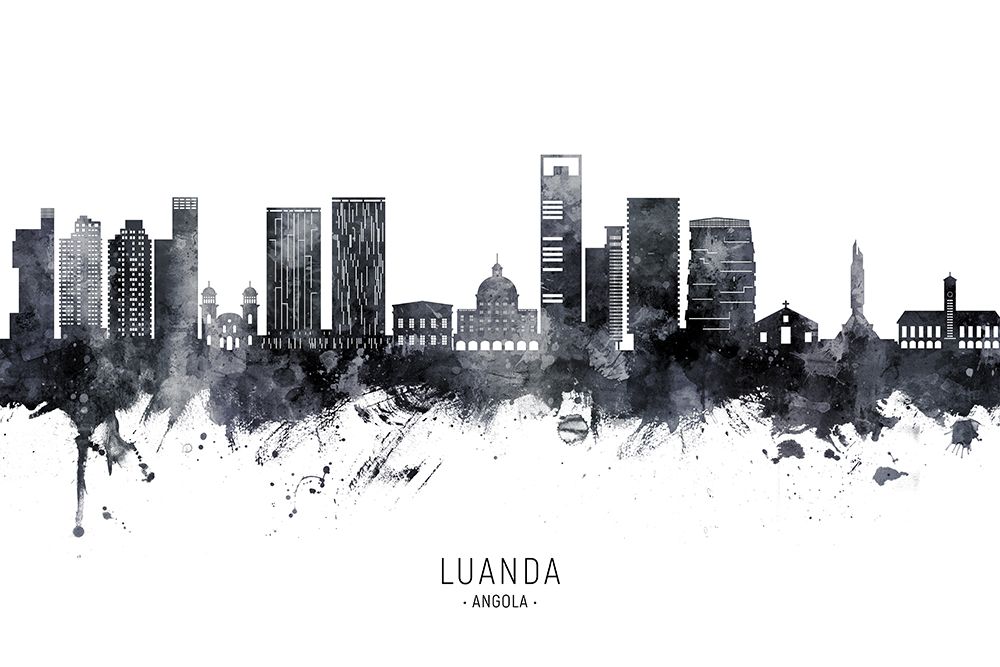 Luanda Angola Skyline art print by Michael Tompsett for $57.95 CAD