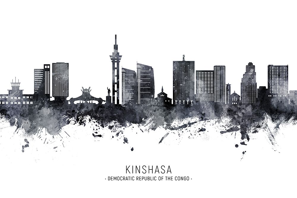 Kinshasa Democratic Republic of the Congo Skyline art print by Michael Tompsett for $57.95 CAD