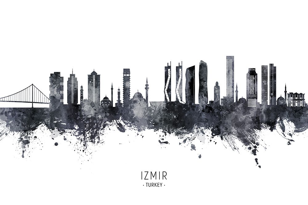 Izmir Turkey Skyline art print by Michael Tompsett for $57.95 CAD