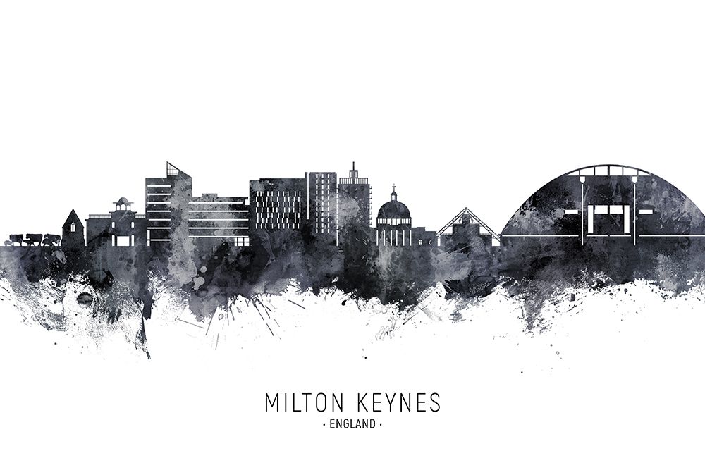 Milton Keynes England Skyline art print by Michael Tompsett for $57.95 CAD