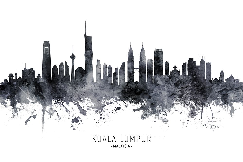 Kuala Lumpur Malaysia Skyline art print by Michael Tompsett for $57.95 CAD