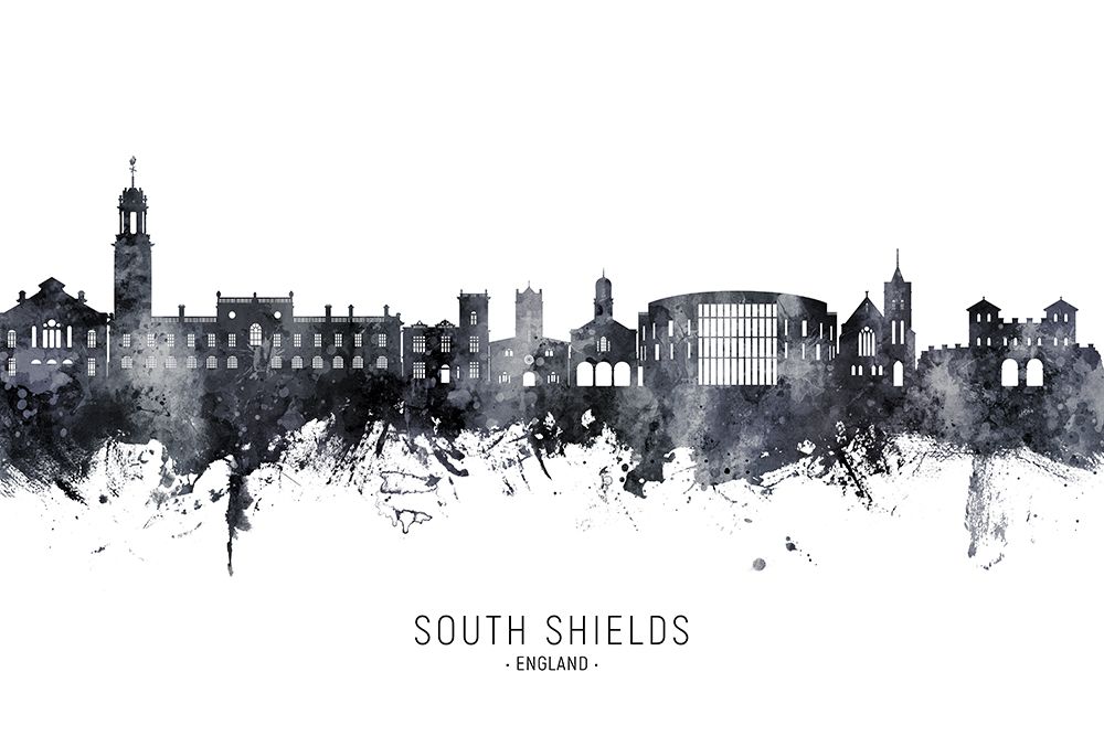 South Shields England Skyline art print by Michael Tompsett for $57.95 CAD