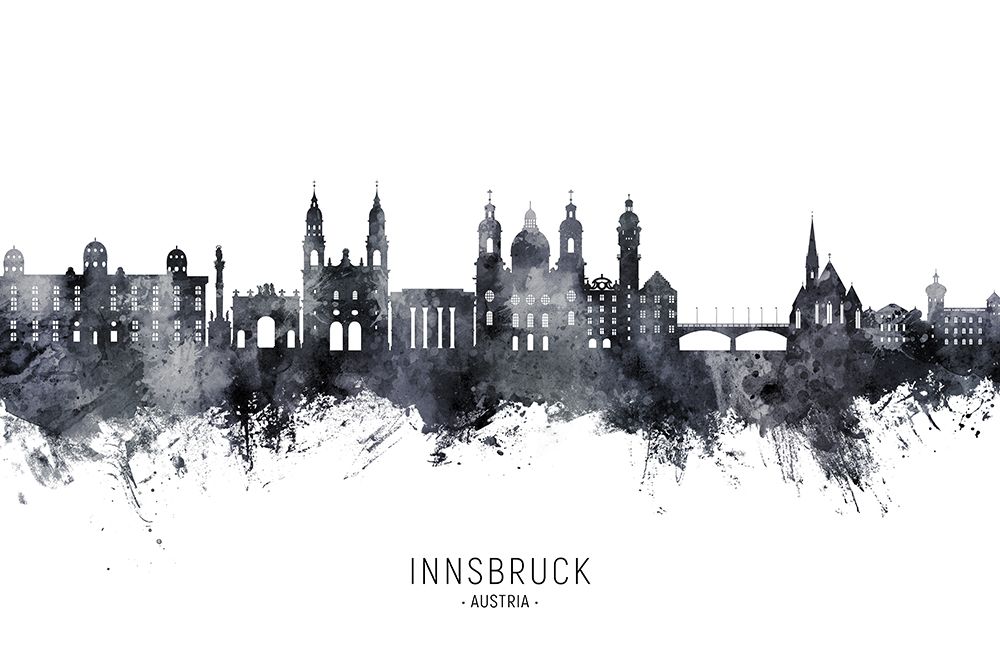Innsbruck Austria Skyline art print by Michael Tompsett for $57.95 CAD