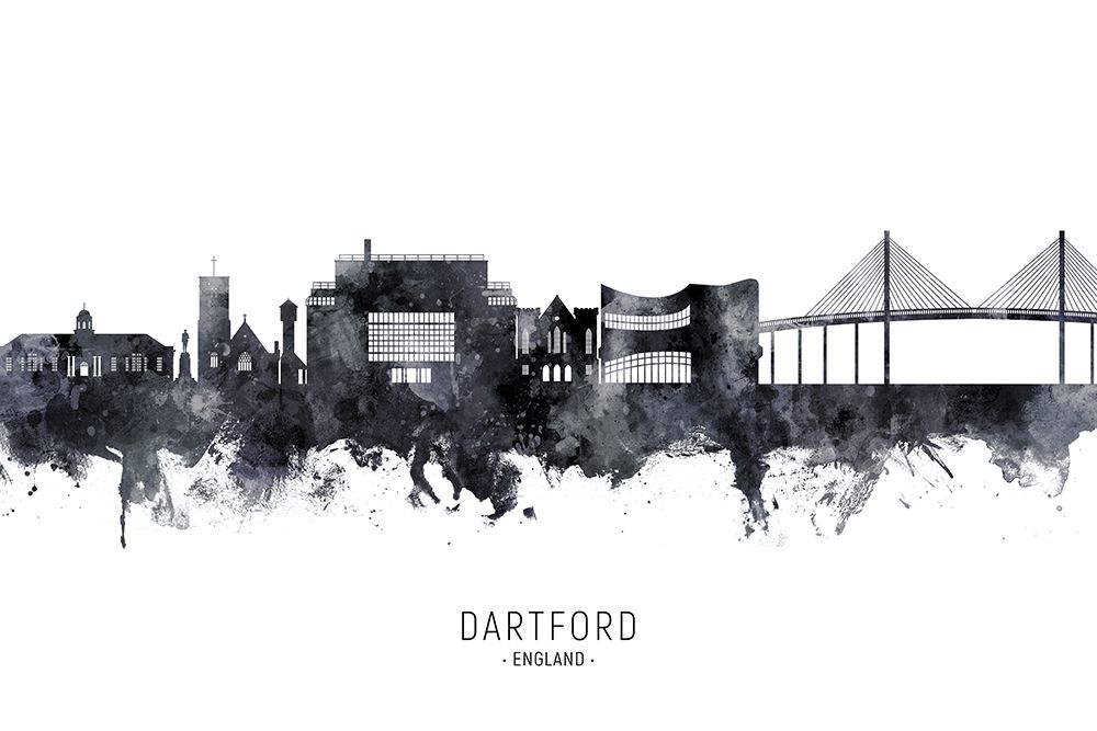 Dartford England Skyline art print by Michael Tompsett for $57.95 CAD