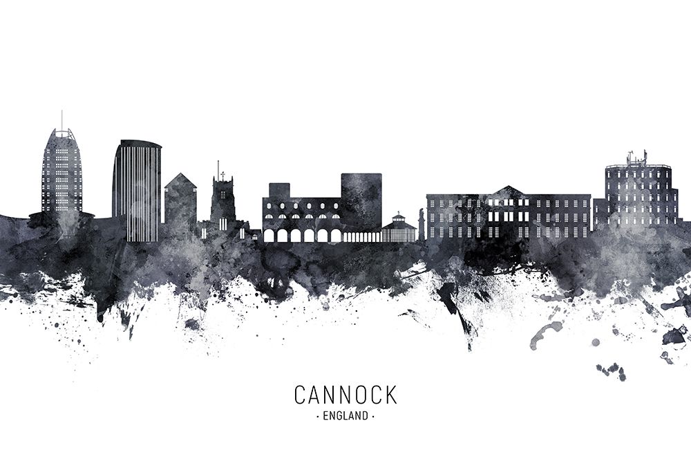 Cannock England Skyline art print by Michael Tompsett for $57.95 CAD