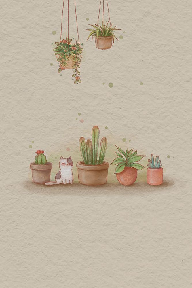 Cactus and cat 1 art print by Xuan Thai for $57.95 CAD
