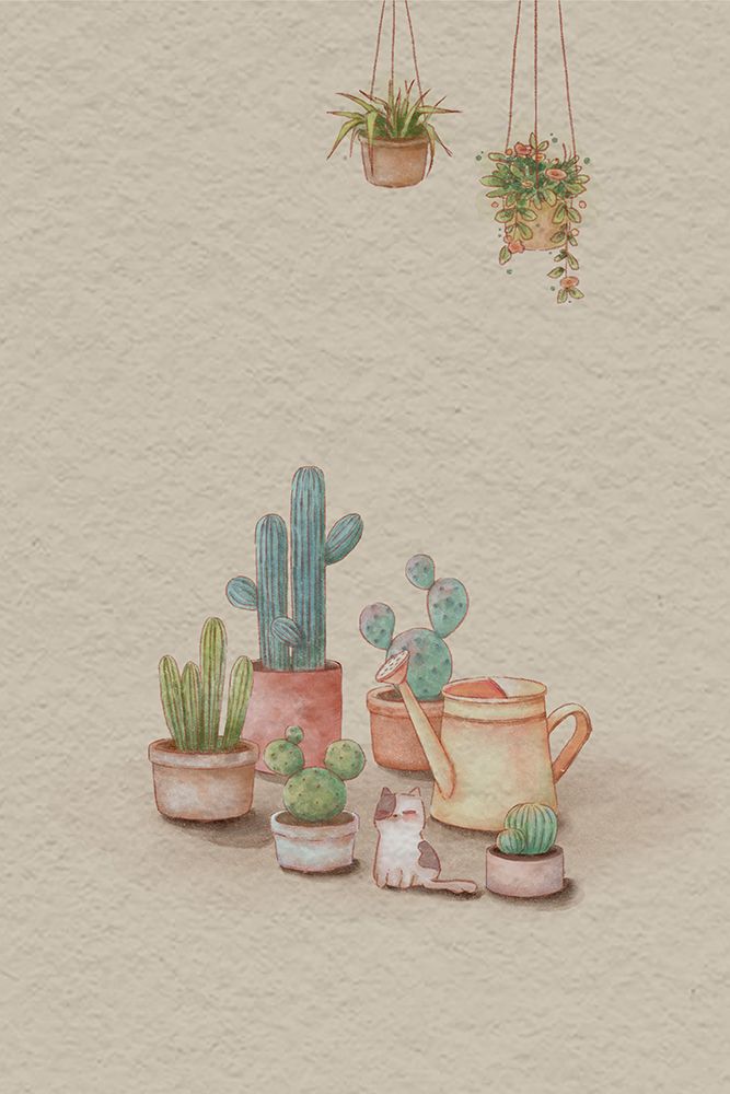 Cactus and cat 2 art print by Xuan Thai for $57.95 CAD