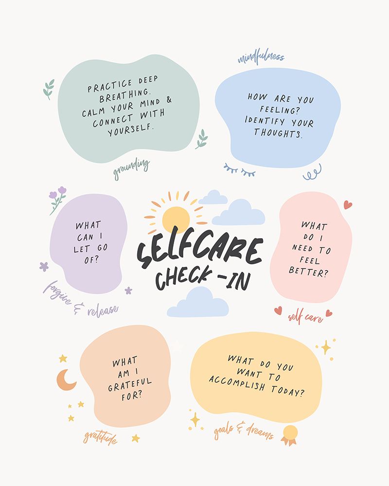 Self Care Checkin art print by Beth Cai for $57.95 CAD
