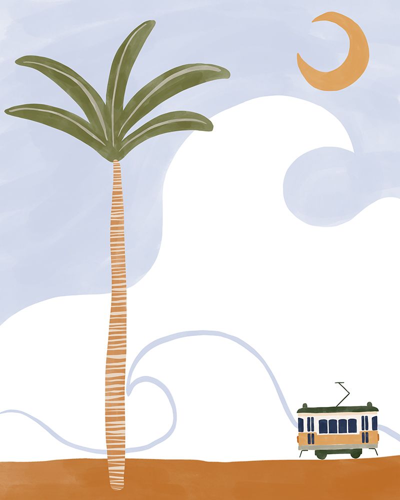 Little Tram On Beach art print by Sophie Bek for $57.95 CAD